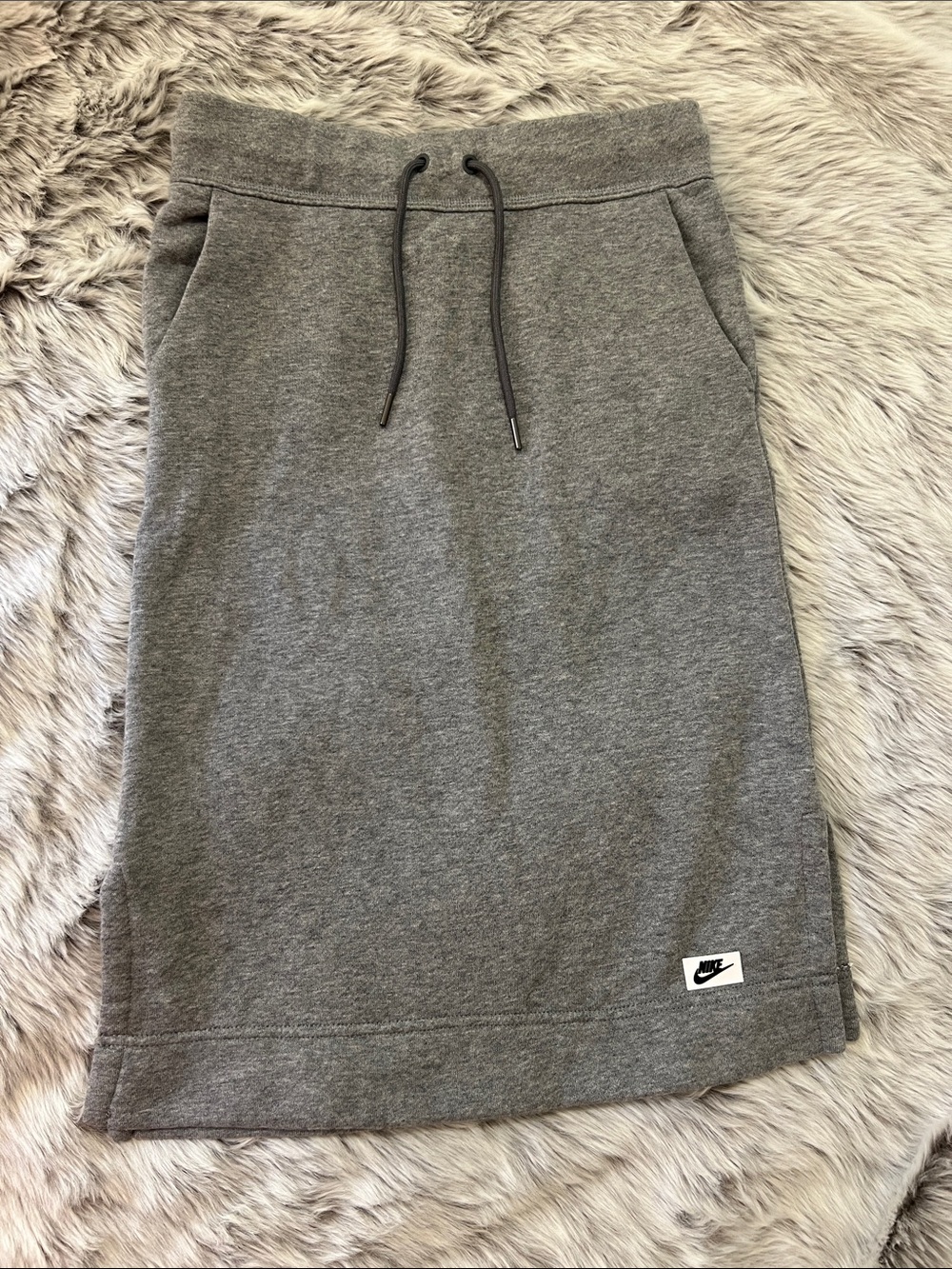 Nike Heather Gray Pencil Sweat Skirt with Drawstring